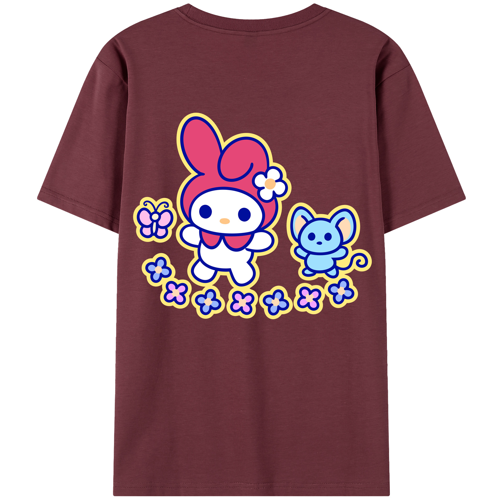 （画像用） Hello Kitty ハローキティ 綿100％半袖Tシャツ（背面プリント）
